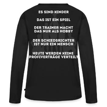Fußball Regeln auf Fußballplatz für Eltern - Frauen Premium Bio Langarmshirt - Schwarz - Hinten - Julia (174cm)