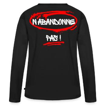 Humorvoller Slogan gegen die Krankheit - Frauen Premium Bio Langarmshirt - Schwarz - Hinten - Julia (174cm)