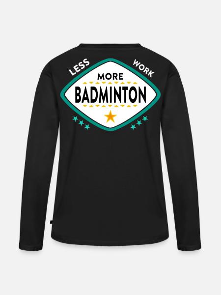 Badminton Federball Sport - Frauen Premium Bio Langarmshirt - Schwarz