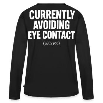 Pas de contact visuel - T-shirt manches longues Premium bio Femme - noir - Dos - Julia (174cm)