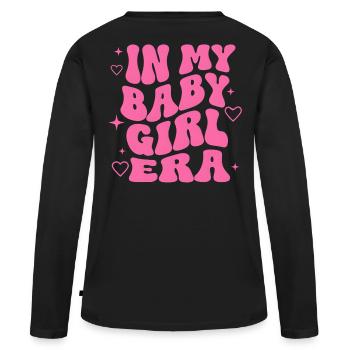 Baby Girl Geschenk Geburt Babyparty Mutter Tochter - Frauen Premium Bio Langarmshirt - Schwarz - Hinten - Julia (174cm)