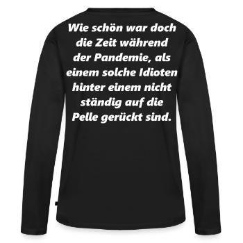 Revue en temps de pandémie : dire - T-shirt manches longues Premium bio Femme - noir - Dos - Julia (174cm)