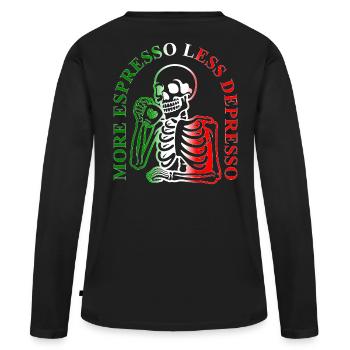 Expresso - T-shirt manches longues Premium bio Femme - noir - Dos - Julia (174cm)