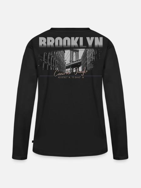 Brooklyn Concrete Jungle Streetwear - Women's Premium Organic Long Sleeve Shirt - black