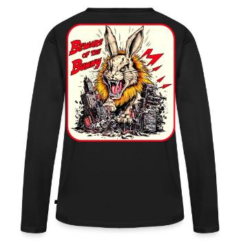 Beware Bunny City Rampage - Women's Premium Organic Long Sleeve Shirt - black - Back - Julia (174cm)