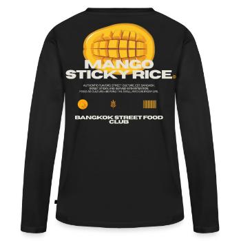 Mango Sticky Rice Bangkok Club - Women's Premium Organic Long Sleeve Shirt - black - Back - Julia (174cm)