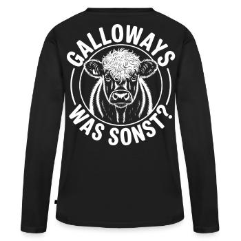 Emblème de la vache de Galloway - T-shirt manches longues Premium bio Femme - noir - Dos - Julia (174cm)