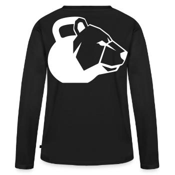 Dynamique du logo graphique Bear Kettlebell - T-shirt manches longues Premium bio Femme - noir - Dos - Julia (174cm)