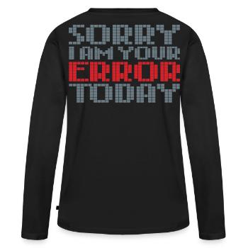Erreur - T-shirt manches longues Premium bio Femme - noir - Dos - Julia (174cm)