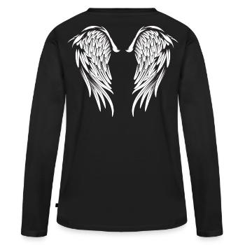 Ange aile aile ange ange aile angélique - T-shirt manches longues Premium bio Femme - noir - Dos - Julia (174cm)