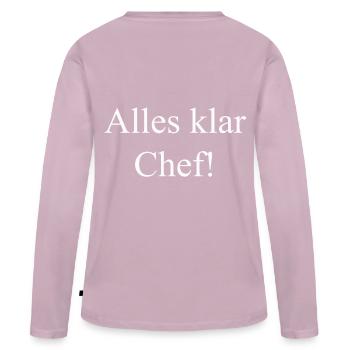 Alles klar Chef - Frauen Premium Bio Langarmshirt - Altrosa - Hinten - Julia (174cm)