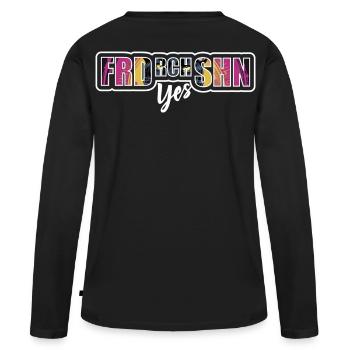 Fierté de la liberté City collage - T-shirt manches longues Premium bio Femme - noir - Dos - Julia (174cm)