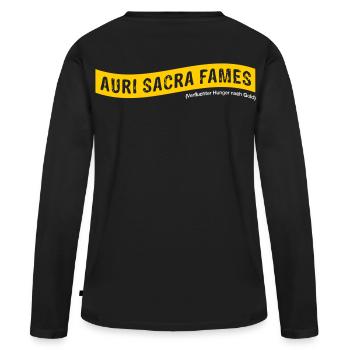 Auri sacra fames (Latin) >Vectorgraphic - Women's Premium Organic Long Sleeve Shirt - black - Back - Julia (174cm)