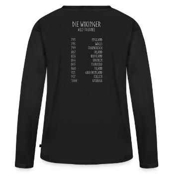 dates de tournée Viking - T-shirt manches longues Premium bio Femme - noir - Dos - Julia (174cm)