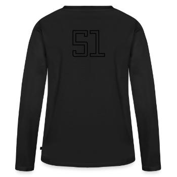 Numéro 51 (Style Université) - T-shirt manches longues Premium bio Femme - noir - Dos - Julia (174cm)