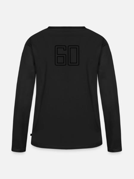 Nummer 60 (Universitätsstil) - Frauen Premium Bio Langarmshirt - Schwarz