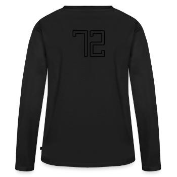 Numéro 72 (Style Université) - T-shirt manches longues Premium bio Femme - noir - Dos - Julia (174cm)