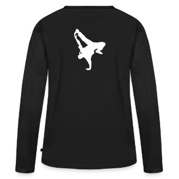 Breakdance Dancer Graphique blanc - T-shirt manches longues Premium bio Femme - noir - Dos - Julia (174cm)
