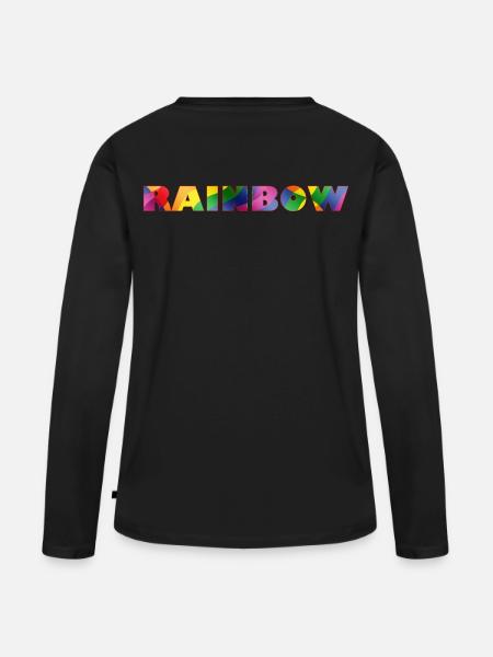 RAINBOW - Frauen Premium Bio Langarmshirt - Schwarz