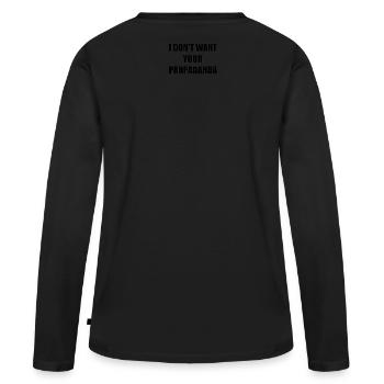 Reject it. - Women's Premium Organic Long Sleeve Shirt - black - Back - Julia (174cm)