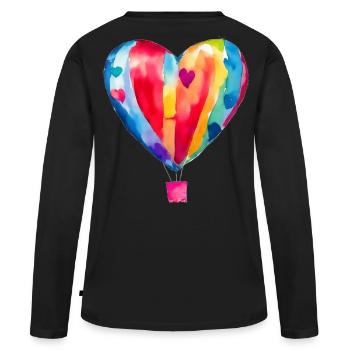 Ballon - T-shirt manches longues Premium bio Femme - noir - Dos - Julia (174cm)