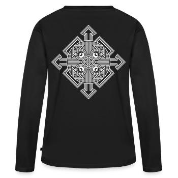 Tekno haut-parleur 23 flèche - T-shirt manches longues Premium bio Femme - noir - Dos - Julia (174cm)