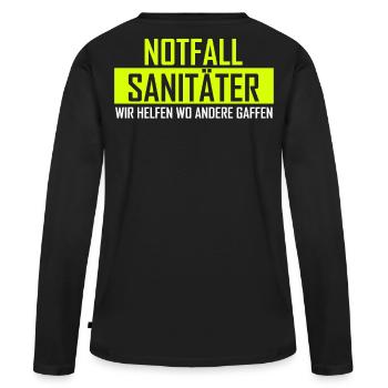 Paramédicaux d'urgence Aidez-nous là où d'autres regardent gawk - T-shirt manches longues Premium bio Femme - noir - Dos - Julia (174cm)