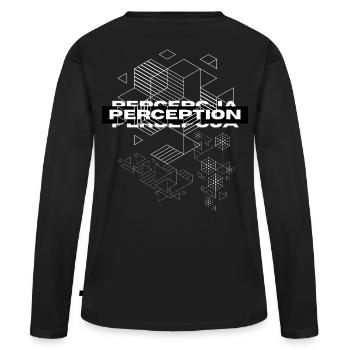 Perception Géométrie Mystique - T-shirt manches longues Premium bio Femme - noir - Dos - Julia (174cm)