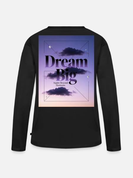 Groß Träumen Jenseits Horizonte - Frauen Premium Bio Langarmshirt - Schwarz