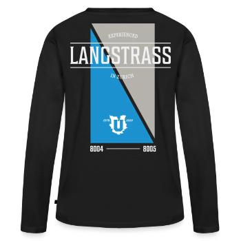 Édition Langstrass - T-shirt manches longues Premium bio Femme - noir - Dos - Julia (174cm)
