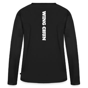 Chemise Wing Chunt - T-shirt manches longues Premium bio Femme - noir - Dos - Julia (174cm)