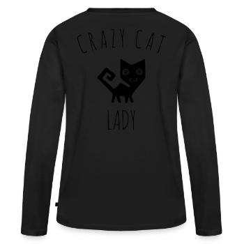 Madame folle de chat - T-shirt manches longues Premium bio Femme - noir - Dos - Julia (174cm)