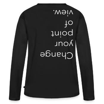 Changez votre point de vue, Typographie - T-shirt manches longues Premium bio Femme - noir - Dos - Julia (174cm)
