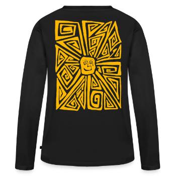 STRANGE SUN  - T-shirt manches longues Premium bio Femme - noir - Dos - Julia (174cm)