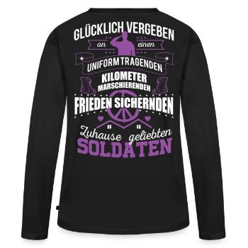 Bundeswehr Soldat Freund - Frauen Premium Bio Langarmshirt - Schwarz - Hinten - Julia (174cm)
