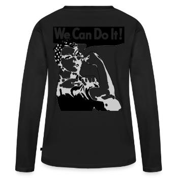 We Can Do it Woman - Women's Premium Organic Long Sleeve Shirt - black - Back - Julia (174cm)