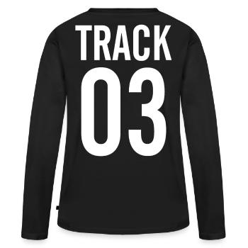 TRACK - Women's Premium Organic Long Sleeve Shirt - black - Back - Julia (174cm)