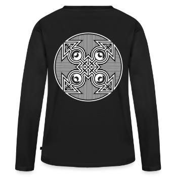 Tekno haut-parleur 23 flèche - T-shirt manches longues Premium bio Femme - noir - Dos - Julia (174cm)