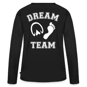 Cadeau équitation équipe d'impression du sabot sabot de cheval - T-shirt manches longues Premium bio Femme - noir - Dos - Julia (174cm)