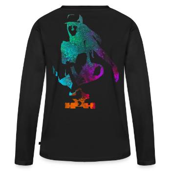 Skater girl neon - Women's Premium Organic Long Sleeve Shirt - black - Back - Julia (174cm)