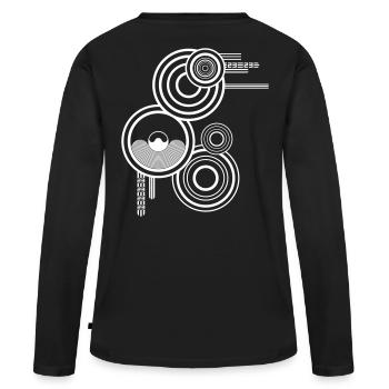 Speaker cycle round tekno 23 - Frauen Premium Bio Langarmshirt - Schwarz - Hinten - Julia (174cm)