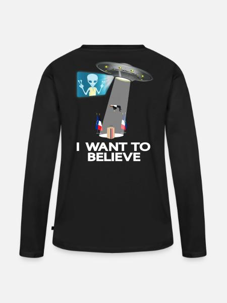 Ich möchte glauben, II - Macron - Frauen Premium Bio Langarmshirt - Schwarz