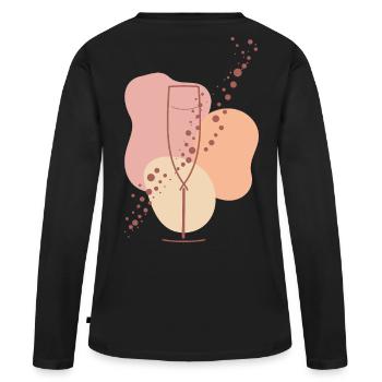 Sparkling wine lover Sparkling Aura - Women's Premium Organic Long Sleeve Shirt - black - Back - Julia (174cm)