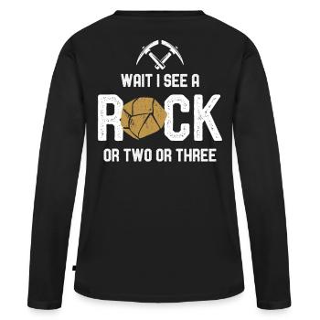 Géologie Pierre de Géologie Cadeau - T-shirt manches longues Premium bio Femme - noir - Dos - Julia (174cm)