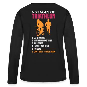 Triathlon - T-shirt manches longues Premium bio Femme - noir - Dos - Julia (174cm)