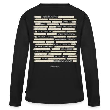 Dossier OVNI Dossier Dossier Mystère Projet - T-shirt manches longues Premium bio Femme - noir - Dos - Julia (174cm)