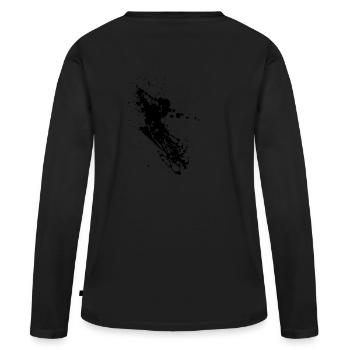 taches de couleur noire - T-shirt manches longues Premium bio Femme - noir - Dos - Julia (174cm)