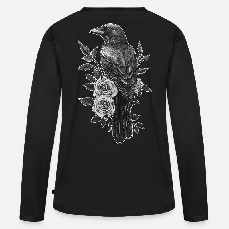 Rabe - Frauen Premium Bio Langarmshirt - Schwarz