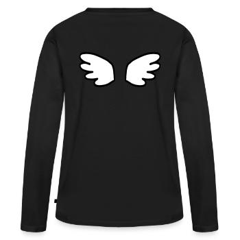 Ailes d'ange / ailes d'ange / ailes d'ange / naissance - T-shirt manches longues Premium bio Femme - noir - Dos - Julia (174cm)