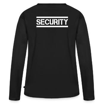Service de garde de porte de discothèque de videur de sécurité de sécurité - T-shirt manches longues Premium bio Femme - noir - Dos - Julia (174cm)